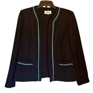 Studio 1 Black Blazer with Baby Blue‎ Embroiderey 10P